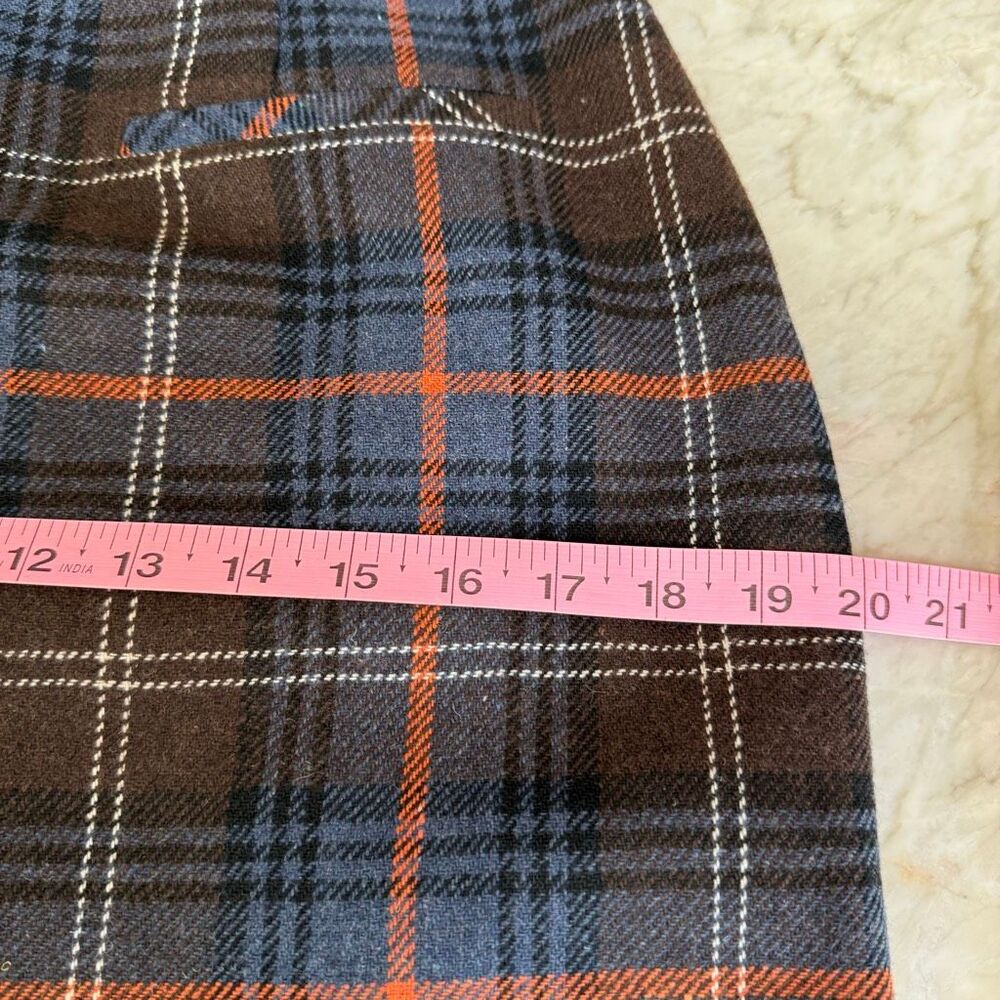 Cabi Heritage Plaid Wool Blend Lined Skirt ruffled pleated hem size 6 - Picture 7 of 8
